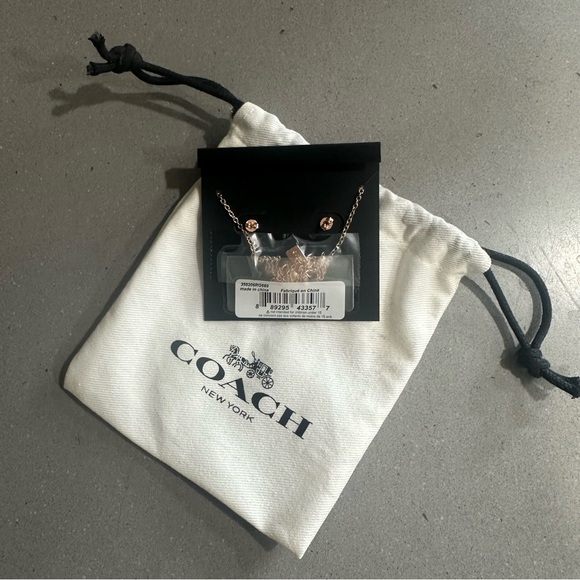Coach Open Circle Necklace + Tea Rose Stud Set - Picture 6 of 8